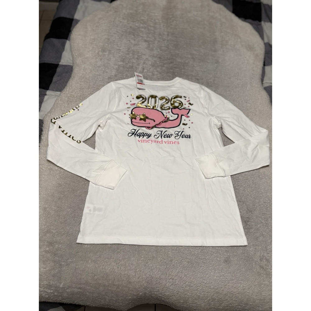 Vineyard Vines Shirt Womens XS Happy New Year Whales Ladies 2026